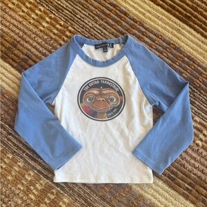 Dolls Kill ET Raglan Tee - Blue and White